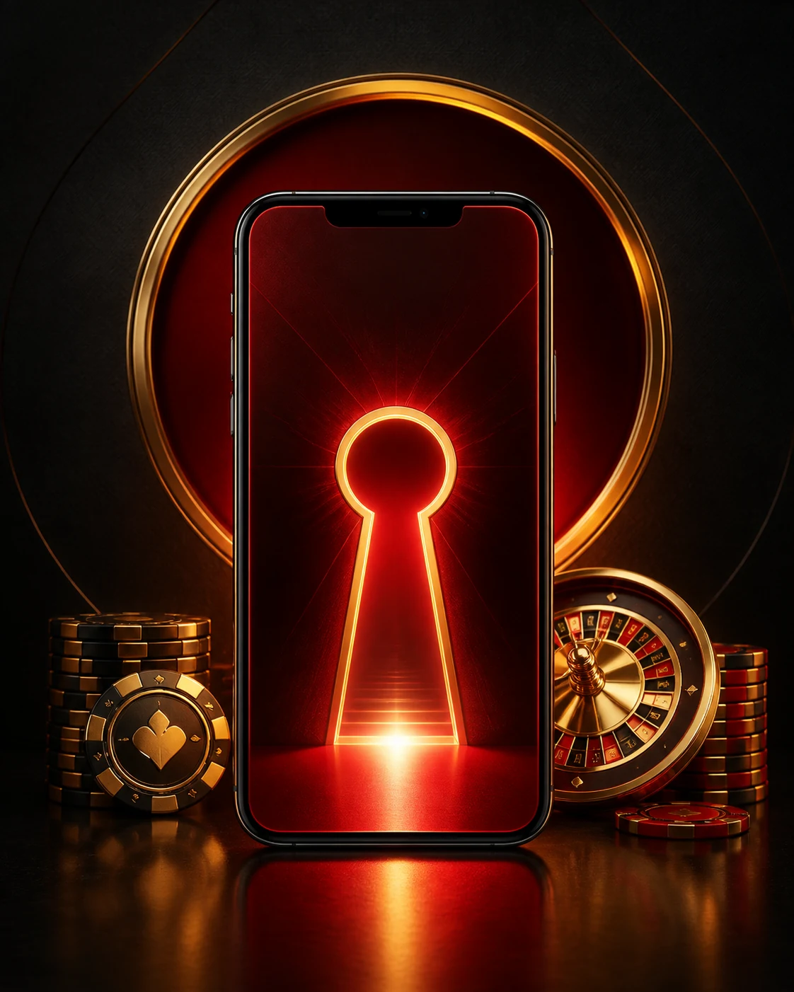 Lucky247 account access represented by a smartphone and light keyhole